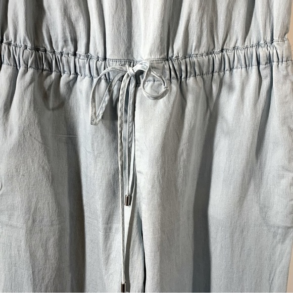 H by Halston Light Blue Chambray Sleeveless Lyocell Jumpsuit - Picture 6 of 11